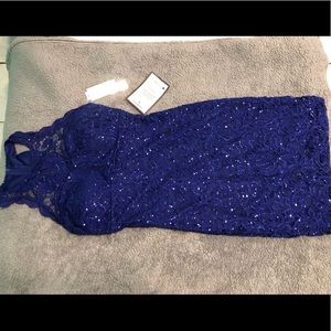 blue lace dress